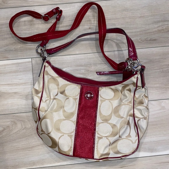Coach Handbags - VGUC Coach Red and Tan “C” Shoulder Bag Purse